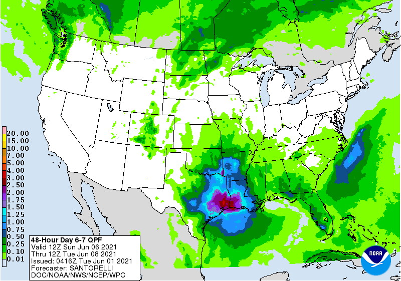 48-Hour Day 6-7 QPF